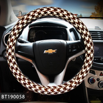 Houndstooth Car Steering Wheel Cover Handbra Case