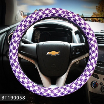 Houndstooth Car Steering Wheel Cover Handbra Case