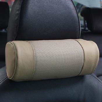 Cylinder Car Neck Pillow Genuine Leather