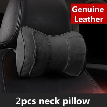 Top Layer Cowhide Leather Car Neck Pillow Genuine Leather