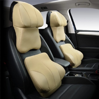 Suede Car Neck Support Pillow Auto Lumbar Set