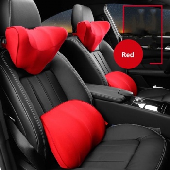 Cotton Car Headrest Pillow Lumbar Support Cover