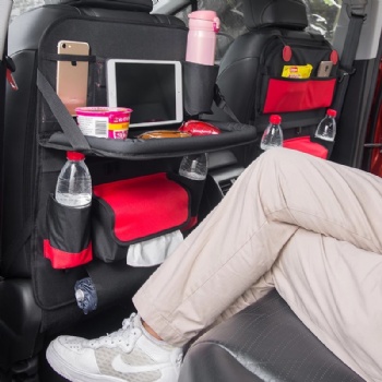 Leather Car Backseat Organizer With Table